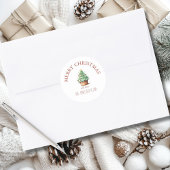 メリークリスマス!カップケーキ・クリスマスツリー ラウンドシール