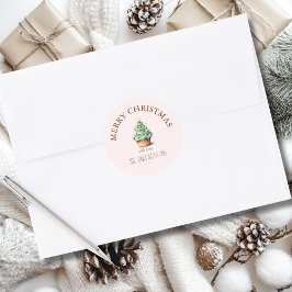 メリークリスマス!カップケーキ・クリスマスツリー ラウンドシール