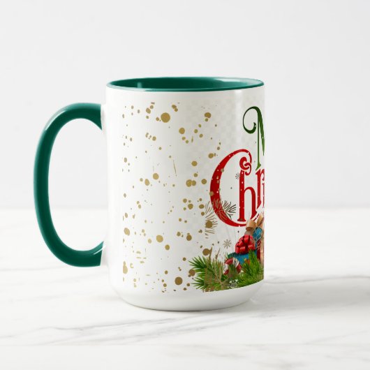 メリークリスマス、カラフルの休日の挨拶、 マグカップ (左)