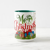 メリークリスマス、カラフルの休日の挨拶、 マグカップ (中央)