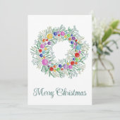 メリークリスマス、カラフルリース シーズンカード (スタンド正面)