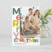 メリークリスマス カラフル 写真 招待状 (スタンド正面)