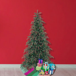 メリークリスマス・カラーブロックのホリデーカード ブラッシュドポリエステルツリースカート