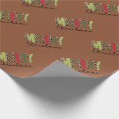 "メリークリスマス"カラーモダンブロックされたヒョウ ラッピングペーパー (角)