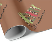 "メリークリスマス"カラーモダンブロックされたヒョウ ラッピングペーパー (ロールコーナー)