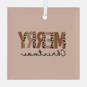 "メリークリスマス"カラーモダンブロックヒョウBOHO ガラスオーナメント (裏面)