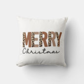 "メリークリスマス"カラーモダンブロックヒョウBOHO クッション (正面)
