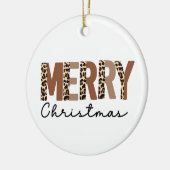 "メリークリスマス"カラーモダンブロックヒョウBOHO セラミックオーナメント (左)