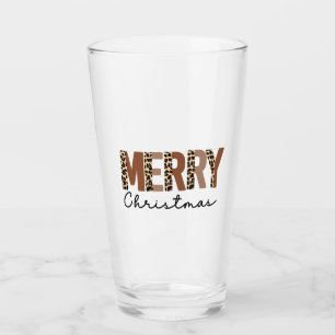 "メリークリスマス"カラーモダンブロックヒョウBOHO タンブラーグラス