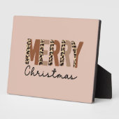 "メリークリスマス"カラーモダンブロックヒョウBOHO フォトプラーク (側面)