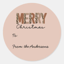 "メリークリスマス"カラーモダンブロックヒョウBOHO