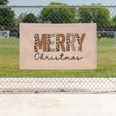 "メリークリスマス"カラーモダンブロックヒョウBOHO 横断幕 (インサイチュ)