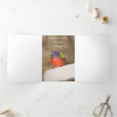 「メリークリスマス」カーディナル付きカード 三つ折りクリスマスカード (内部)