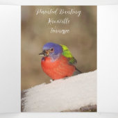 「メリークリスマス」カーディナル付きカード 三つ折りクリスマスカード (内部中)