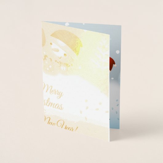 メリークリスマス カードスロー ピロー 箔カード (正面)