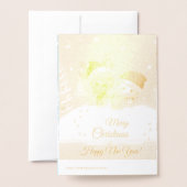 メリークリスマス カードスロー ピロー 箔カード (裏面封筒付き)