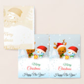 メリークリスマス カードスロー ピロー 箔カード (ディスプレー)