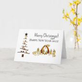 メリークリスマス!カード カード (黄色い花)