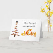 メリークリスマス!カード カード (黄色い花)