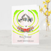 メリークリスマス!カード カード (黄色い花)