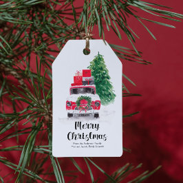 メリークリスマス カー&ツリー ホリデーギフトタグ ギフトタグ