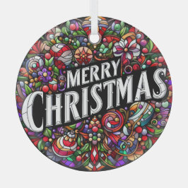 メリークリスマス ガラスオーナメント