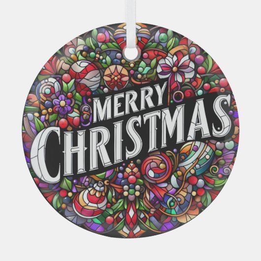 メリークリスマス ガラスオーナメント (正面)