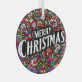 メリークリスマス ガラスオーナメント (正面右)