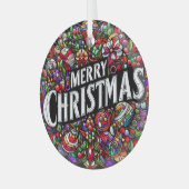 メリークリスマス ガラスオーナメント (正面左)