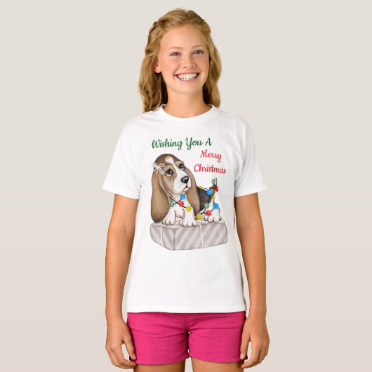 メリークリスマス ガールズ Tシャツ (正面フル)