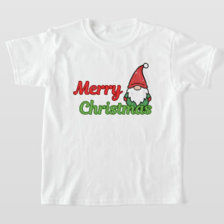 "メリークリスマス" キッズ ホリデー Tシャツ