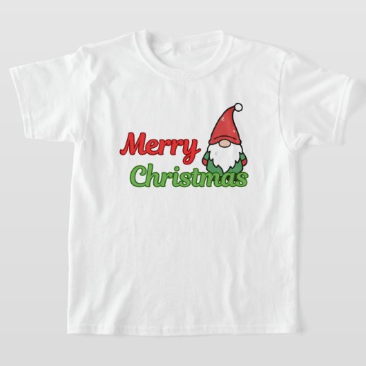 "メリークリスマス" キッズ ホリデー Tシャツ (レイダウン)