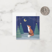 メリークリスマス：キツネイラストレーションアート ノートカード (正面/裏面インサイチュ)