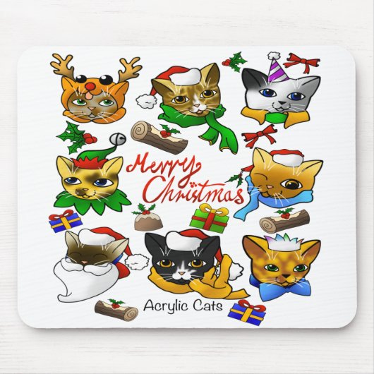メリークリスマス・キャッツ マウスパッド (正面)