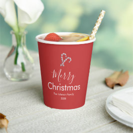 メリークリスマス キャンディケーン レッド パーティー 紙コップ