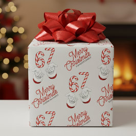 メリークリスマス キャンディケーン 6-7 ミーム柄 ラッピングペーパー