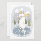 メリークリスマス.キュートな冬のホッキョクグマ シーズンカード (正面/裏面)