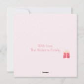 メリークリスマス!キュートな熱帯サンタフラミンゴ シーズンカード (裏面)