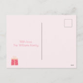 メリークリスマス!キュートな熱帯サンタフラミンゴ シーズンポストカード (裏面)