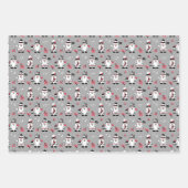 メリークリスマス | キュートウィンターホリー格言 ラッピングペーパーシート (正面3)