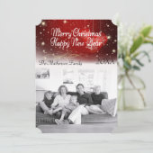 「メリークリスマス」キラキラした夜とオーナメント シーズンカード (スタンド正面)