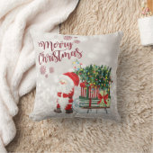 メリークリスマス、キラキラした《写真》ぼけ味、サンタハットの猫 クッション (ブランケット)