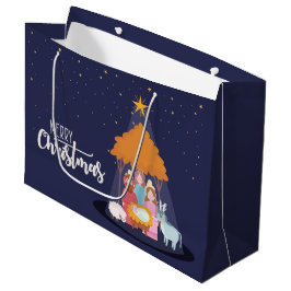 メリークリスマス キリストの誕生 ラージペーパーバッグ