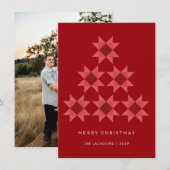 メリークリスマス キルトスター ホリデーデザイン シーズンカード (正面/裏面)