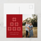 メリークリスマス キルトスター ホリデーデザイン シーズンポストカード (正面/裏面)