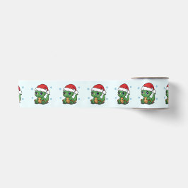 メリークリスマス ギフト リボン - かわいい恐竜 サテンリボン