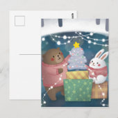 メリークリスマス：クマとバニー ポストカード (正面/裏面)