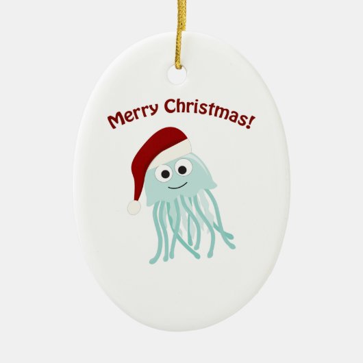 メリークリスマス!クラゲ セラミックオーナメント (正面)