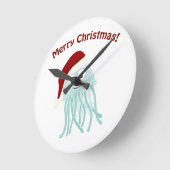 メリークリスマス!クラゲ ラウンド壁時計 (傾斜)