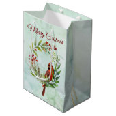 メリークリスマス クラシックカーディナル ミディアムペーパーバッグ (正面アングル)